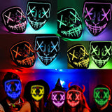Glowing Halloween LED Mask – Scary Cosplay Costume for Party & Festival